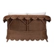 Pemberly Row Scalloped Rattan Loveseat with Removable Cushions