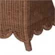 Pemberly Row Scalloped Rattan Loveseat with Removable Cushions