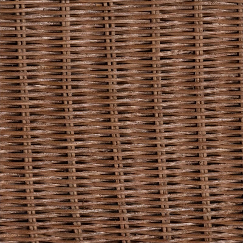 Pemberly Row Scalloped Rattan Loveseat with Removable Cushions