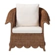 Pemberly Row Scalloped Rattan Armchair with Removable Cushions