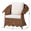 Pemberly Row Scalloped Rattan Armchair with Removable Cushions