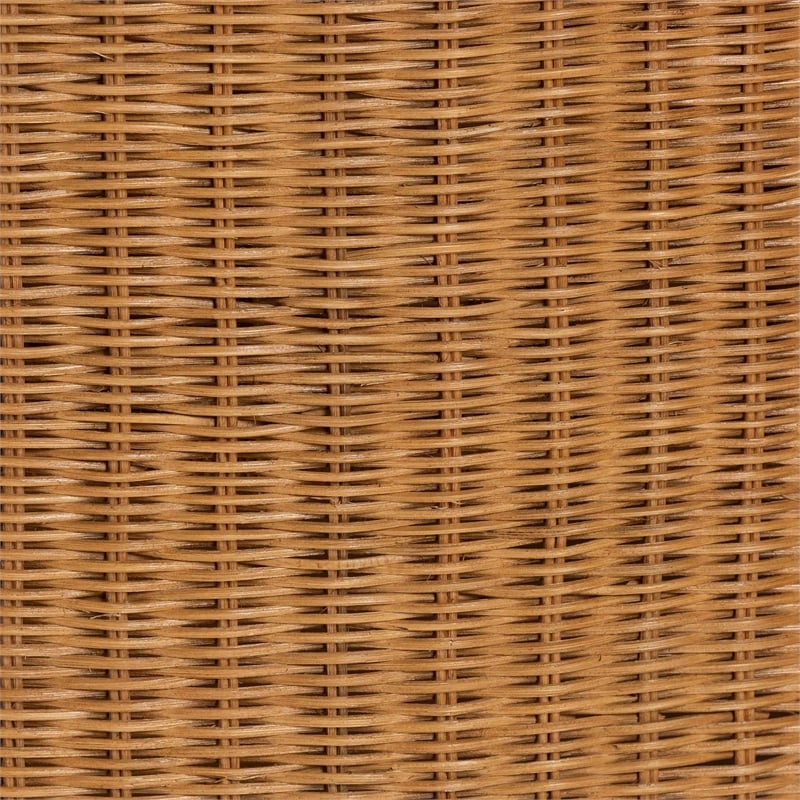 Pemberly Row Contemporary Rattan 3-Seater Sofa with U-Shaped Frame