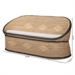 Pemberly Row Contemporary Rattan Loveseat with Diamond Weave Backrest