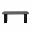 Pemberly Row Rectangular Wood Coffee Table with Rounded Corners in Black Ash