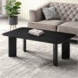 Pemberly Row Rectangular Wood Coffee Table with Rounded Corners in Black Ash