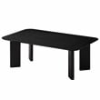 Pemberly Row Rectangular Wood Coffee Table with Rounded Corners in Black Ash
