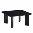 Pemberly Row Square Wood Coffee Table with Rounded Corners in Black Ash