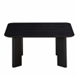 Pemberly Row Square Wood Coffee Table with Rounded Corners in Black Ash