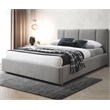 Pemberly Row Channel Tufted Upholstered Platform Queen Bed in Gray Boucle