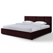 Pemberly Row Channel Tufted Upholstered Platform King Bed in Burgundy