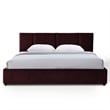 Pemberly Row Channel Tufted Upholstered Platform King Bed in Burgundy
