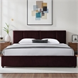 Pemberly Row Channel Tufted Upholstered Platform King Bed in Burgundy
