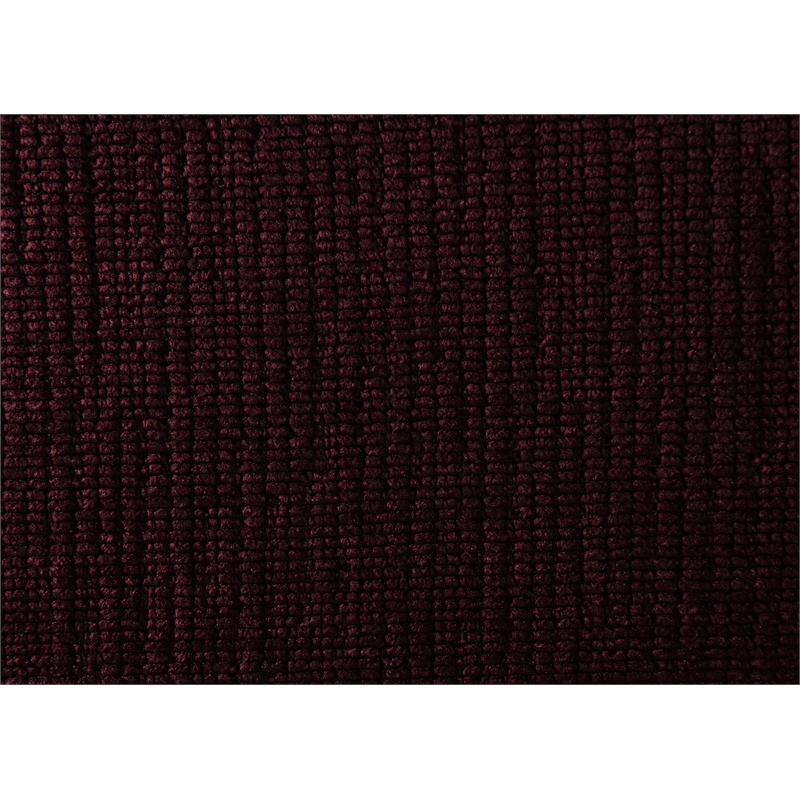 Pemberly Row Channel Tufted Fabric Upholstered Platform Queen Bed in Burgundy