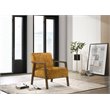 Pemberly Row Solid Wood and Fabric Upholstered Lounge Accent Chair in Gold