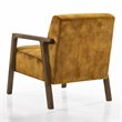 Pemberly Row Solid Wood and Fabric Upholstered Lounge Accent Chair in Gold