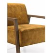 Pemberly Row Solid Wood and Fabric Upholstered Lounge Accent Chair in Gold