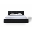 Pemberly Row Channel Tufted Upholstered Platform King Bed in Black Boucle