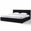 Pemberly Row Channel Tufted Upholstered Platform King Bed in Black Boucle