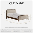 Pemberly Row Wooden Queen Size Platform Bed in Walnut and Beige