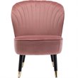 Pemberly Row Wood and Velvet Upholstered Accent Chair with Gold Tips in Pink