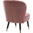 Pemberly Row Wood and Velvet Upholstered Accent Chair with Gold Tips in Pink