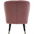 Pemberly Row Wood and Velvet Upholstered Accent Chair with Gold Tips in Pink