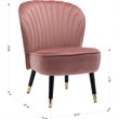 Pemberly Row Wood and Velvet Upholstered Accent Chair with Gold Tips in Pink