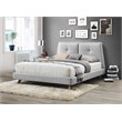 Pemberly Row Wood and Fabric Upholstered Queen Platform Bed in Light Gray