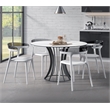 Pemberly Row Modern Resin Patio Dining Chair in White (Set of 2)