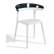 Pemberly Row Modern Resin Patio Dining Chair in White (Set of 2)
