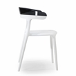 Pemberly Row Modern Resin Patio Dining Chair in White (Set of 2)