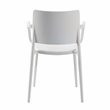 Pemberly Row Arm Resin Patio Dining Chair in White (Set of 2)