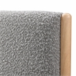 Pemberly Row Upholstered Platform Queen Bed with Wood Legs in Gray Boucle