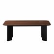 Pemberly Row Rectangular Wood Coffee Table with Rounded Corners in Walnut