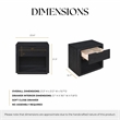 Pemberly Row Nightstand with Soft Close Drawer and Open Shelf in Black
