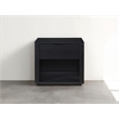 Pemberly Row Nightstand with Soft Close Drawer and Open Shelf in Black