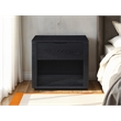 Pemberly Row Nightstand with Soft Close Drawer and Open Shelf in Black