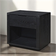 Pemberly Row Nightstand with Soft Close Drawer and Open Shelf in Black