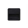 Pemberly Row Nightstand with Soft Close Drawer and Open Shelf in Black