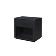 Pemberly Row Nightstand with Soft Close Drawer and Open Shelf in Black