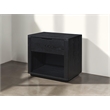 Pemberly Row Nightstand with Soft Close Drawer and Open Shelf in Black