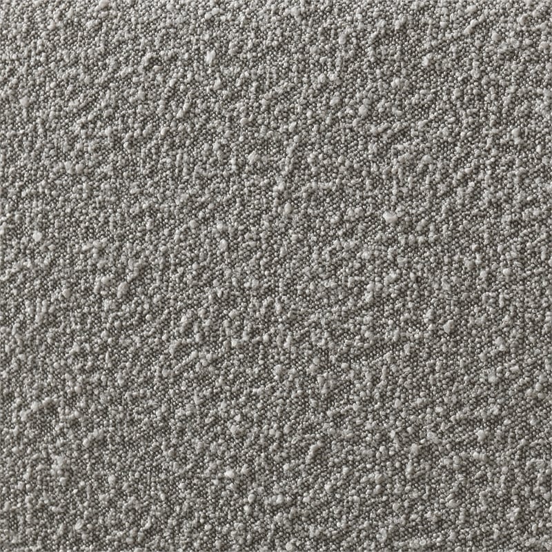 Pemberly Row Rounded Headboard Platform Queen Bed in Gray Boucle Fabric