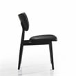 Pemberly Row Solid Wood Leather Dining Chairs in Black (Set of 2)