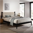 Pemberly Row Wooden Queen Size Platform Bed with Channeled Headboard in Black