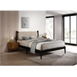 Pemberly Row Wooden Queen Size Platform Bed with Channeled Headboard in Black