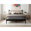 Pemberly Row Wooden Queen Size Platform Bed with Channeled Headboard in Black