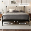 Pemberly Row Wooden Queen Size Platform Bed with Channeled Headboard in Black