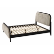 Pemberly Row Wooden Queen Size Channeled Platform Bed in Black and Beige