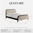 Pemberly Row Wooden Queen Size Channeled Platform Bed in Black and Beige