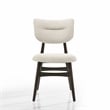 Pemberly Row Solid Wood Dining Chairs in Oatmeal Fabric Upholstery (Set of 2)